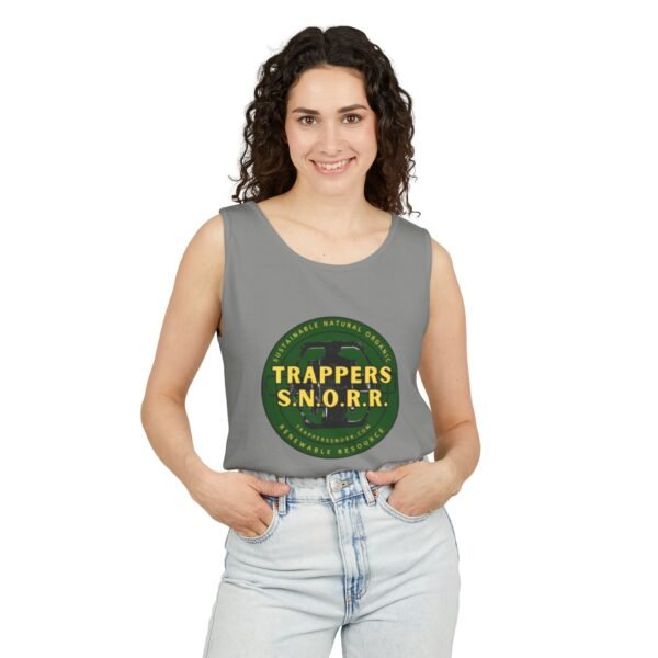 Garment-Dyed Tank Top - Trappers S.N.O.R.R., Casual Summer Wear, Unique Gift for Outdoors Lovers, Beach Style, Vintage Vibes - Image 7
