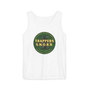 Garment-Dyed Tank Top - Trappers S.N.O.R.R., Casual Summer Wear, Unique Gift for Outdoors Lovers, Beach Style, Vintage Vibes