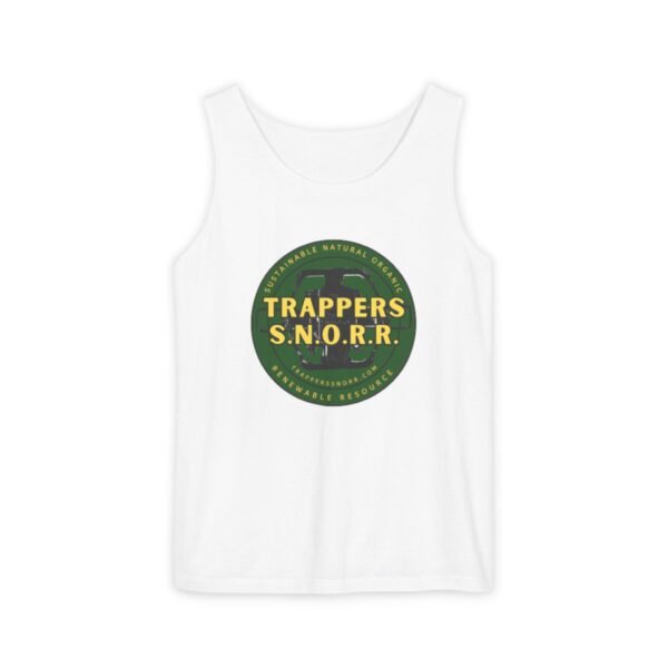 Garment-Dyed Tank Top - Trappers S.N.O.R.R., Casual Summer Wear, Unique Gift for Outdoors Lovers, Beach Style, Vintage Vibes