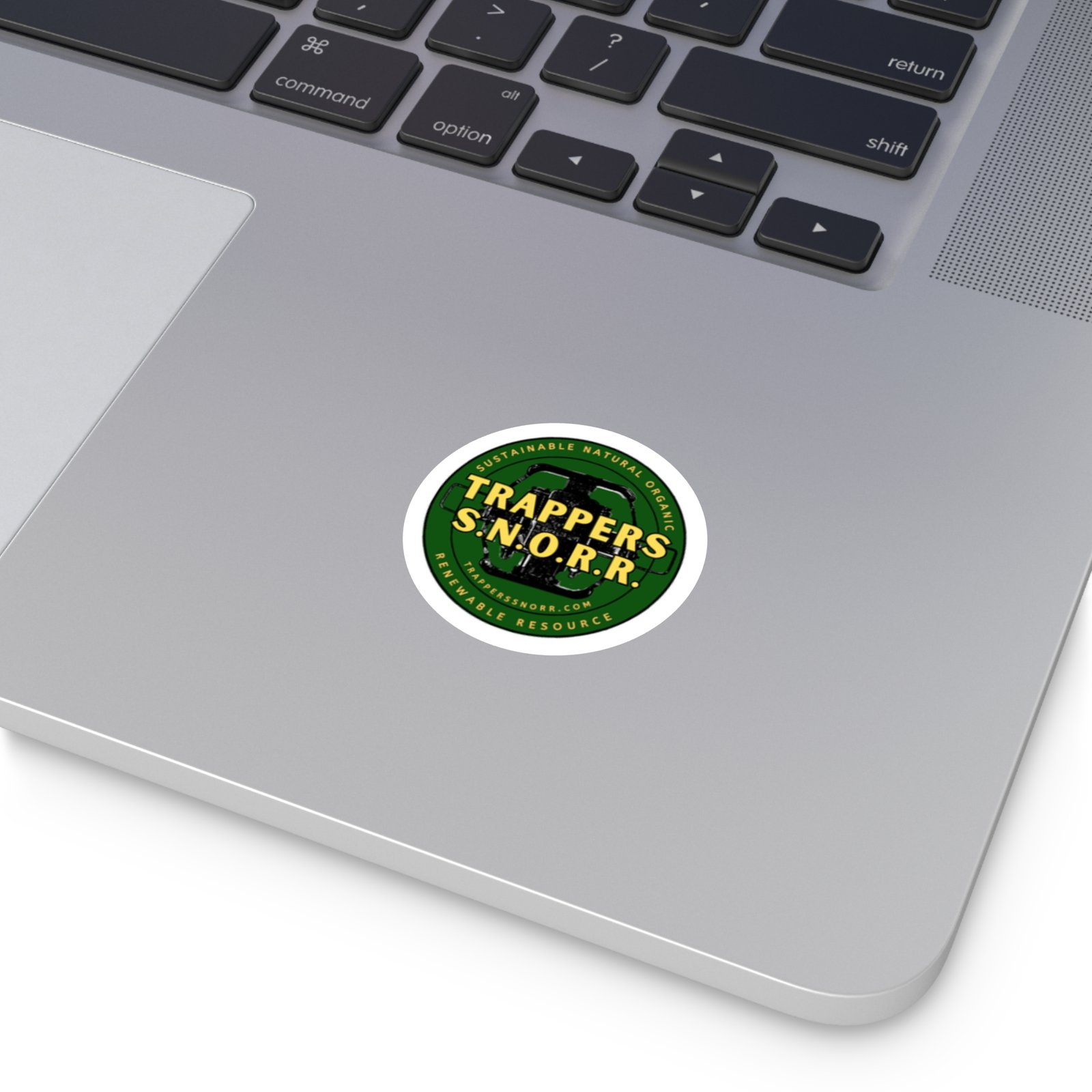 Eco-Friendly Round Stickers, Outdoor Decor, Laptop Decals, Sustainable Branding, Trappers S.N.O.R.R. Stickers, Waterproof Labels - Image 2
