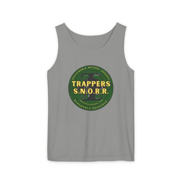 Garment-Dyed Tank Top - Trappers S.N.O.R.R., Casual Summer Wear, Unique Gift for Outdoors Lovers, Beach Style, Vintage Vibes - Image 5