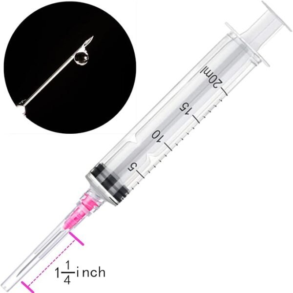 12 Pack 20ml Plastic Syringe Luer Lock with 18Ga, Measuring Syringe Tool for Scientific Labs, Epoxy Resin, Craft, Machine Oil, Ink or Glue Applicator, Individual Package - Image 3