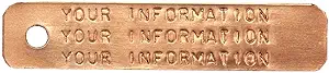 Custom Stamped Copper Trap Tags (50 Pack)
