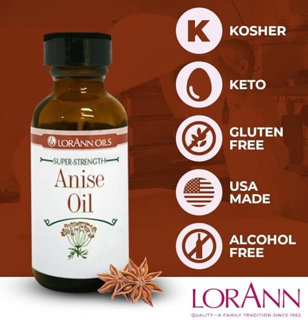 LorAnn Oils Super Strength Flavoring - Used For Candy Making, Flavoring Extracts, Baking, Hard Candy, and Flavor Oils - Bold, Natural Flavors 4X Stronger Than Extracts - Anise Oil, 1 fl oz - Image 3