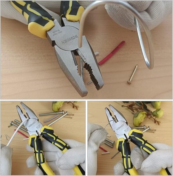 BOOSDEN 8 inch Lineman's Pliers - Side Cutters Combination Pliers with High Leverage and Wire Cutter Function - Image 5