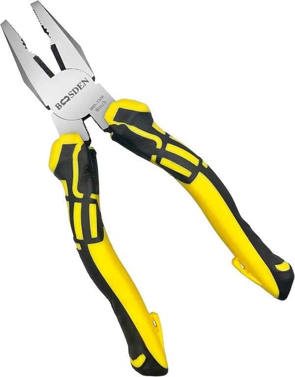 BOOSDEN 8 inch Lineman's Pliers - Side Cutters Combination Pliers with High Leverage and Wire Cutter Function - Image 2