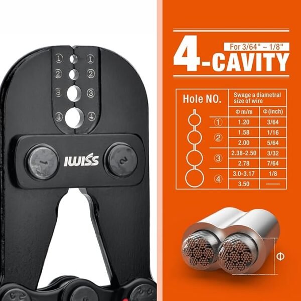iCrimp Wire Rope Crimping Tool for Aluminum Oval Sleeves, Double Sleeves, Crimping Loop sleeve from 3/64-inch to 1/8-inch - Image 2