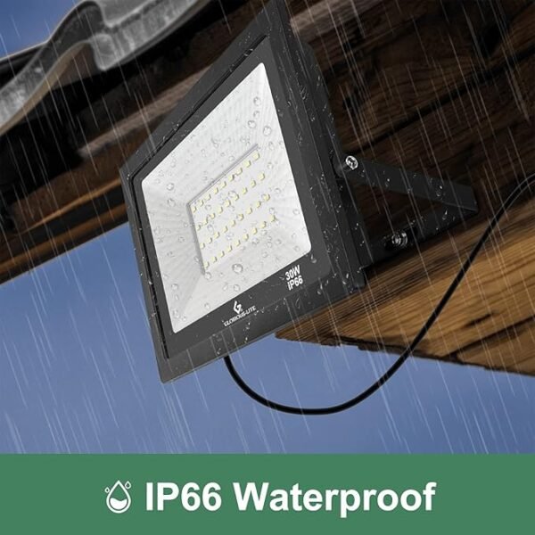 GLORIOUS-LITE LED Flood Lights Outdoor, 50W 5000LM Outside LED Work Light with Plug, 6000K Daylight White, IP66 Waterproof Portable Spot Security Lights for Garage, Yard, Garden, Playground(2 Pack) - Image 5