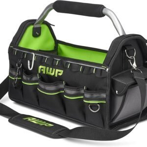 AWP Tool Bags, Premium Tool Bag, Black, Durable Tool Tote, for Professionals and Contractors