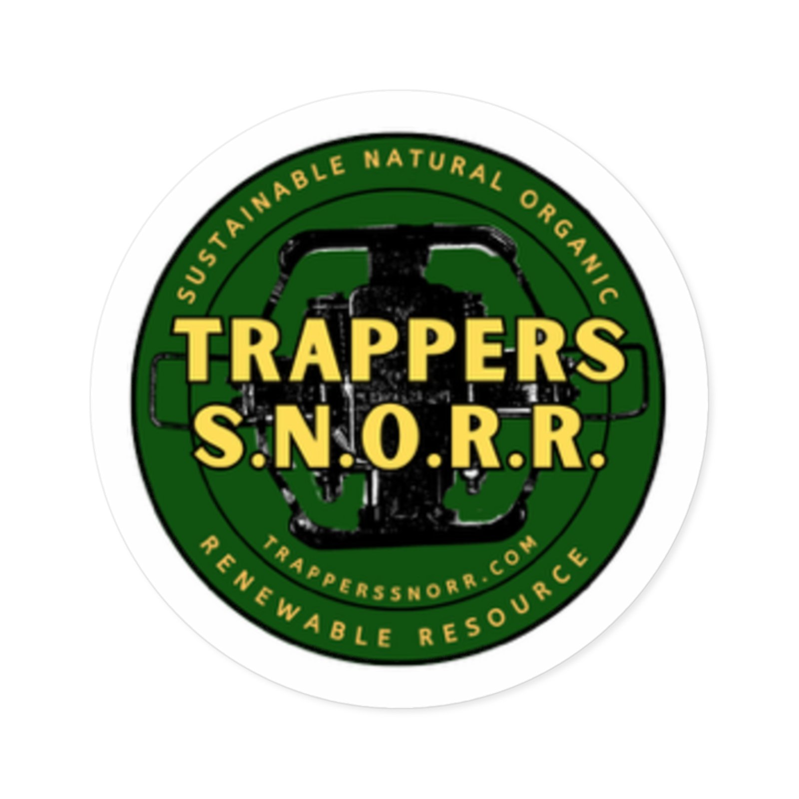 Eco-Friendly Round Stickers, Outdoor Decor, Laptop Decals, Sustainable Branding, Trappers S.N.O.R.R. Stickers, Waterproof Labels